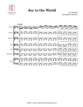 Sheet music for 'Joy to the World' by G.F. Handel arranged by M. Harvey, with Harvey Publications logo.